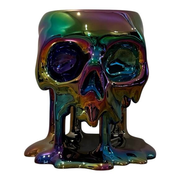 Bath and Body Works Dripping Skull Pedestal 3-Wick Candle Holder Halloween 2025 - Picture 2 of 6
